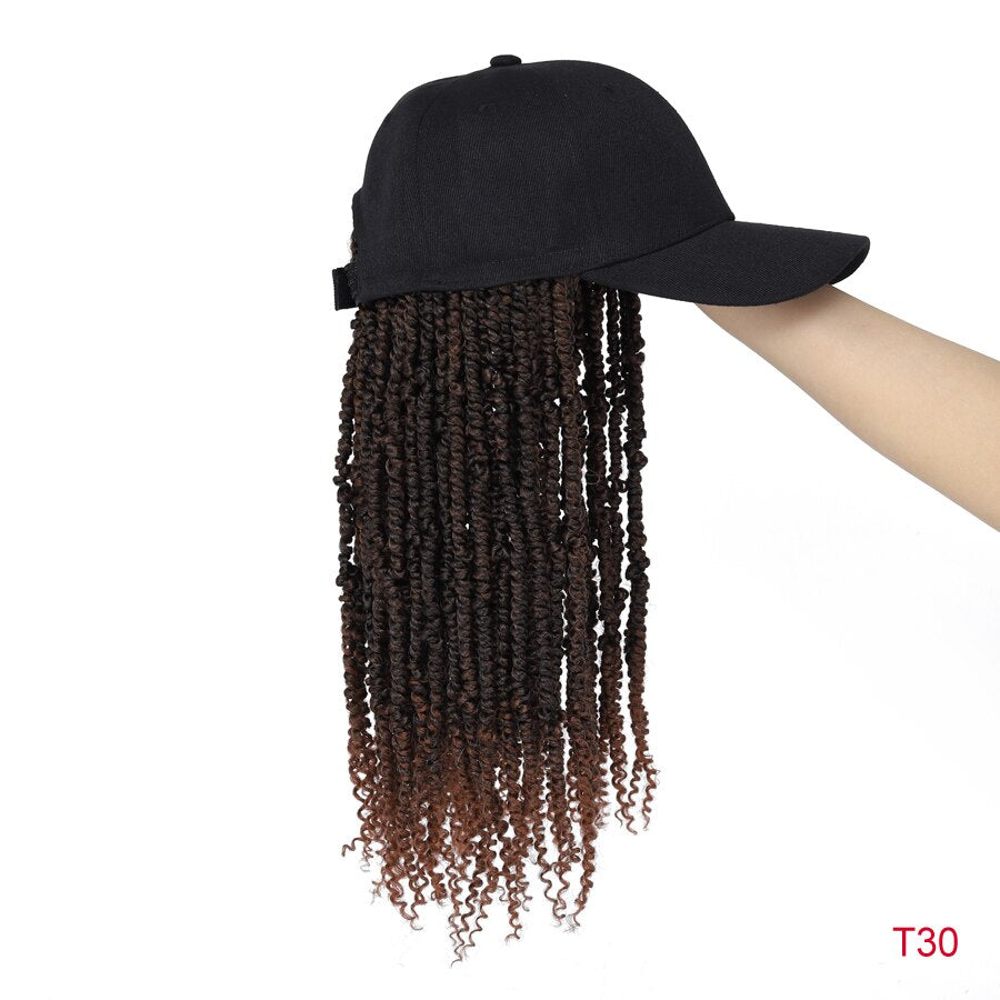 TOMO Baseball Wig Cap With Passion Twist Hair Adjustable Cap Synthetic Hair Extensions Fashion Baseball Hat Wig For Black Women