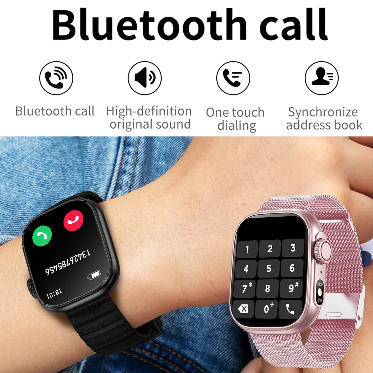 Xiaomi Call Smart Watch Women Custom Dial Smartwatch Waterproof Body Temperature Watches Full Touch Clock For Android IOS