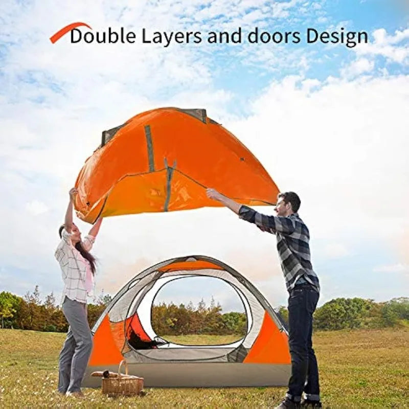 BISINNA 4 Person Camping Tent Lightweight Backpacking Tent Waterproof Windproof Two Doors Easy Setup Double Outdoor Tents