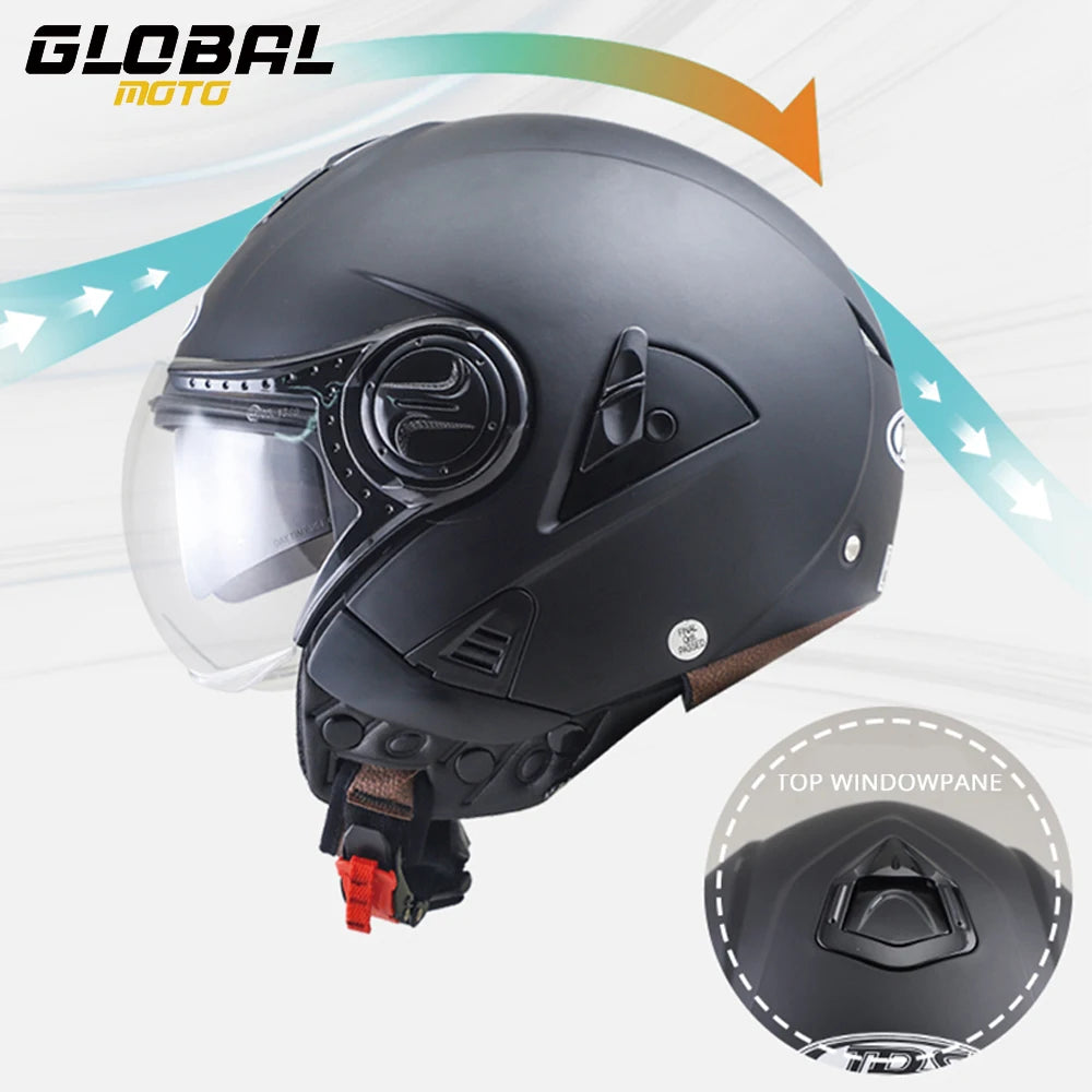 Motorcycle Helmet Men Summer Double Lens Moto Helmet Open Face Motocross Racing Off Road Helmet Casco Moto Capacete Casque