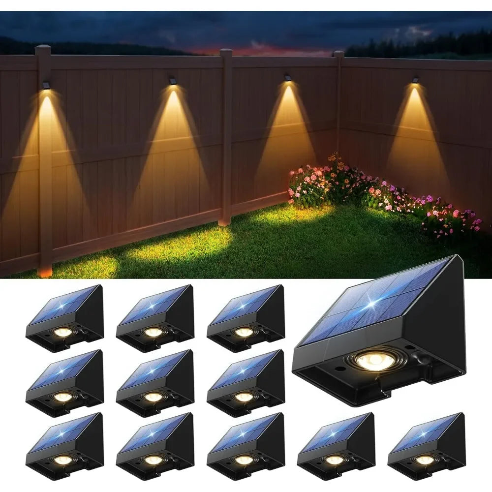 12 Piece Decorative Solar Fence Light Set