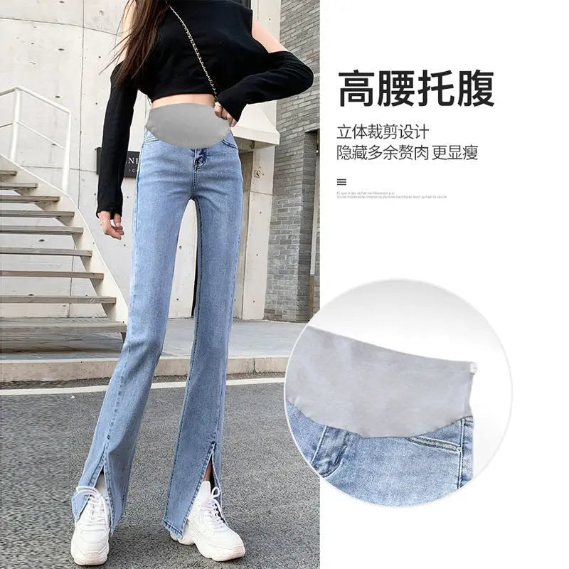 wide leg jeans pregnant women loose fit