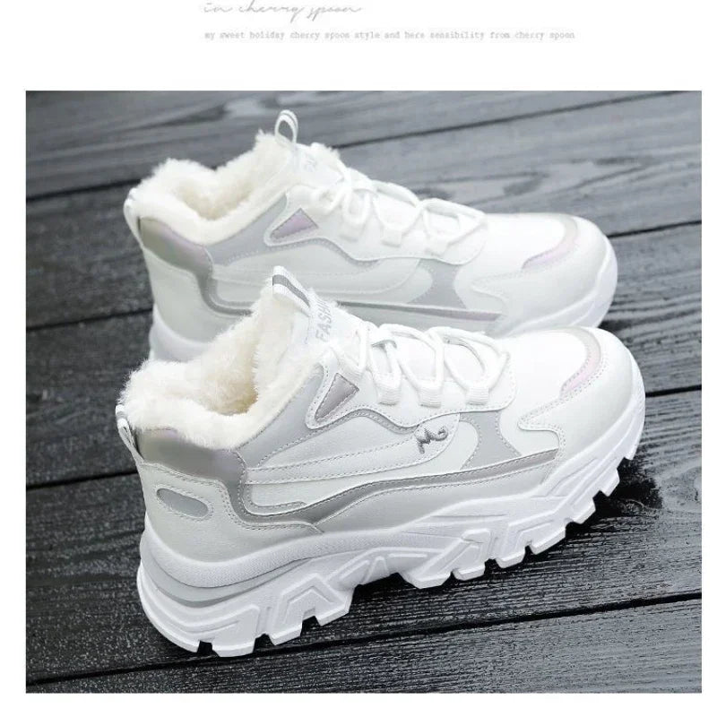 Winter Women’s Shoes New Platform Cotton Ladies Lace Up Casual Sneakers Ankle Boots Running for Woman Warm Snow Botas de mujer