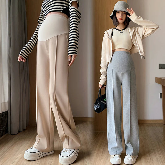 Maternity Long Straight Pants Wide Leg