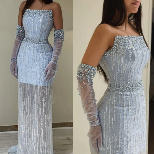 Prom Yipeisha Exquisite Evening Wedding Party Beading Sequin Organza