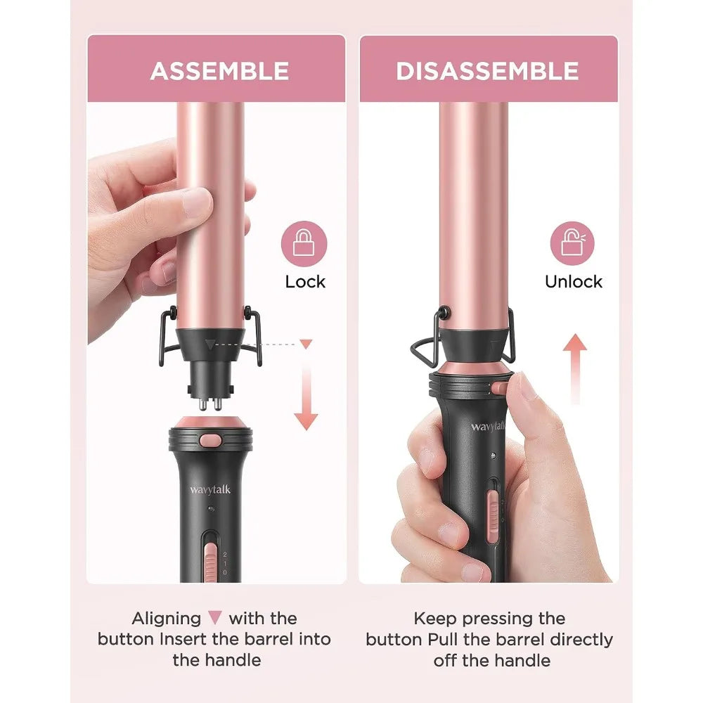 5 in 1 Curling Iron, Curling Wand Set with Curling Brush