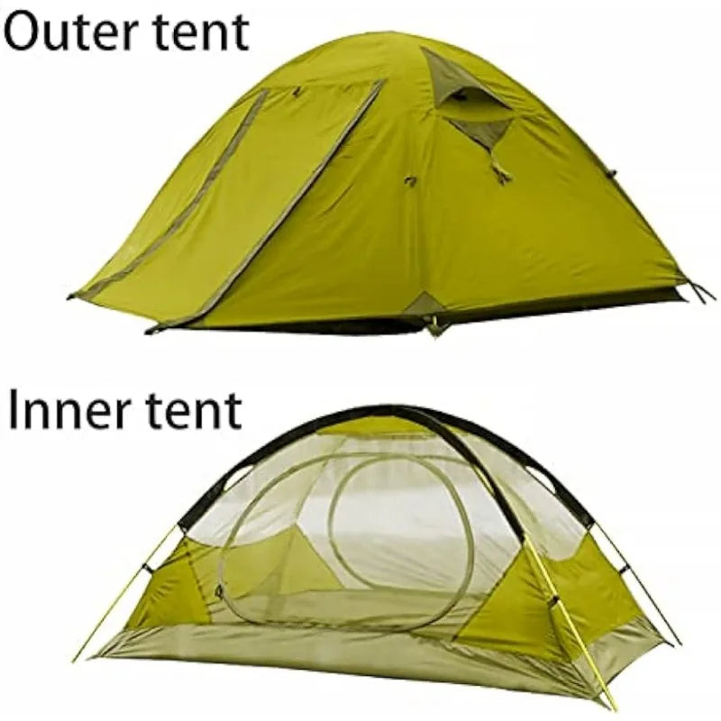 Wind Tour Professional 2 Person Weatherproof Double Layer Aluminum Windproof Backpacking Camping Tent