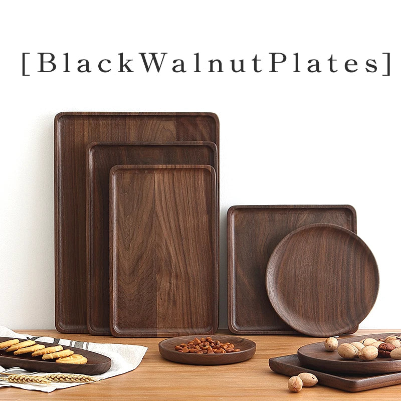 Black walnut Sushi Snack Side plates trays