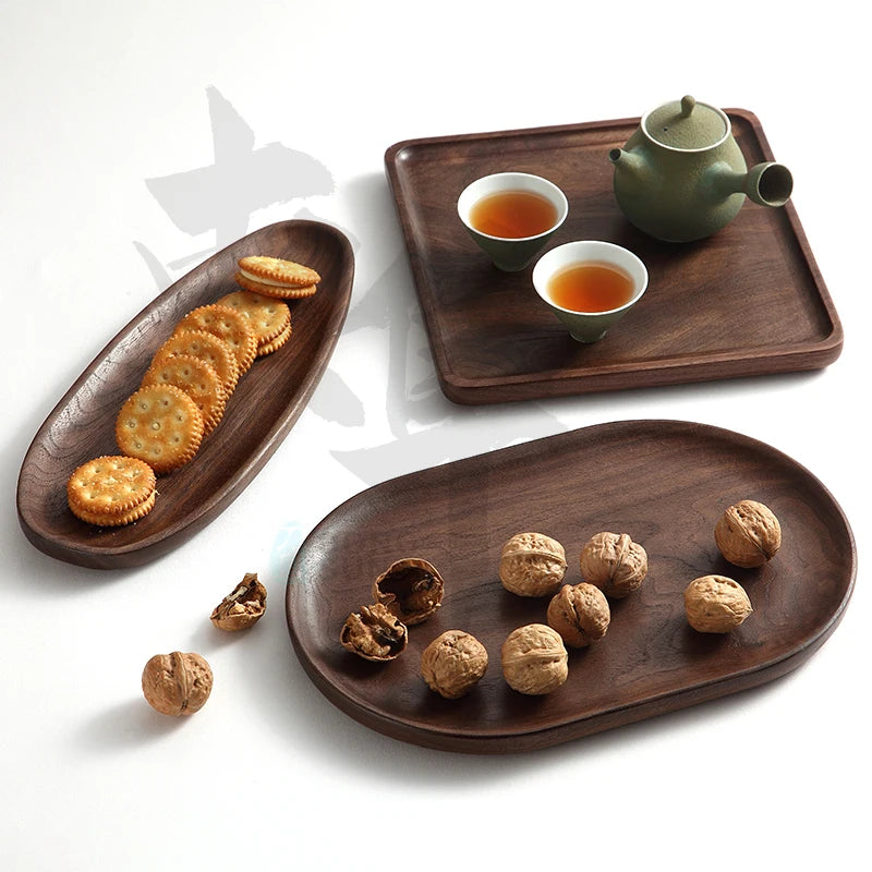 Black walnut Sushi Snack Side plates trays