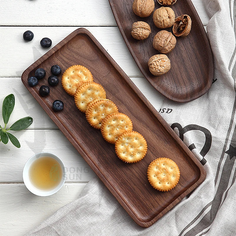 Black walnut Sushi Snack Side plates trays