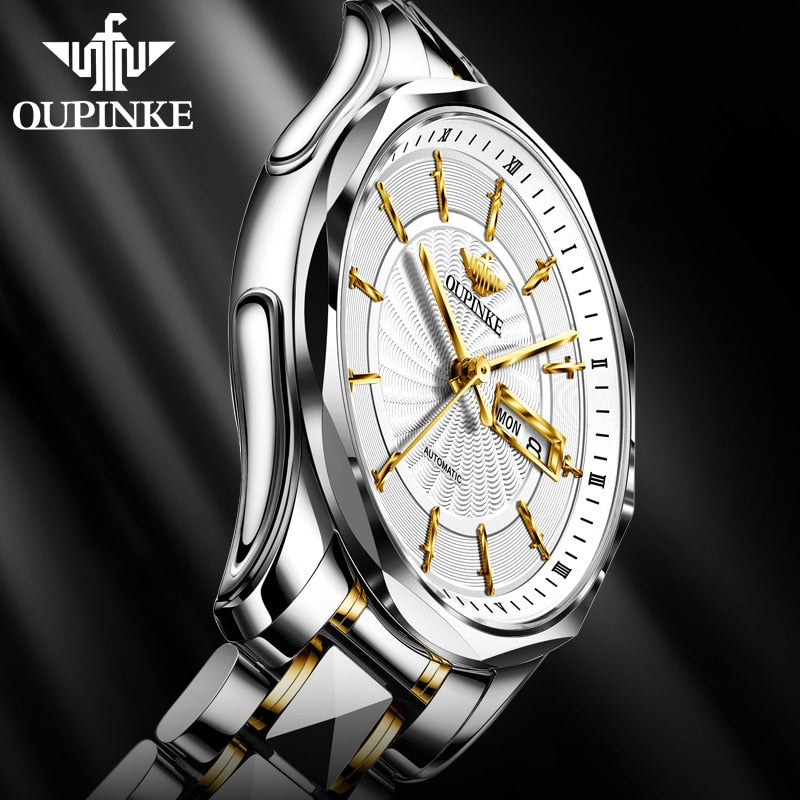 OUPINKE Automatic Luxury Brand Casual Business Sapphire Crystal Mirror Waterproof Mechanical WristWatch