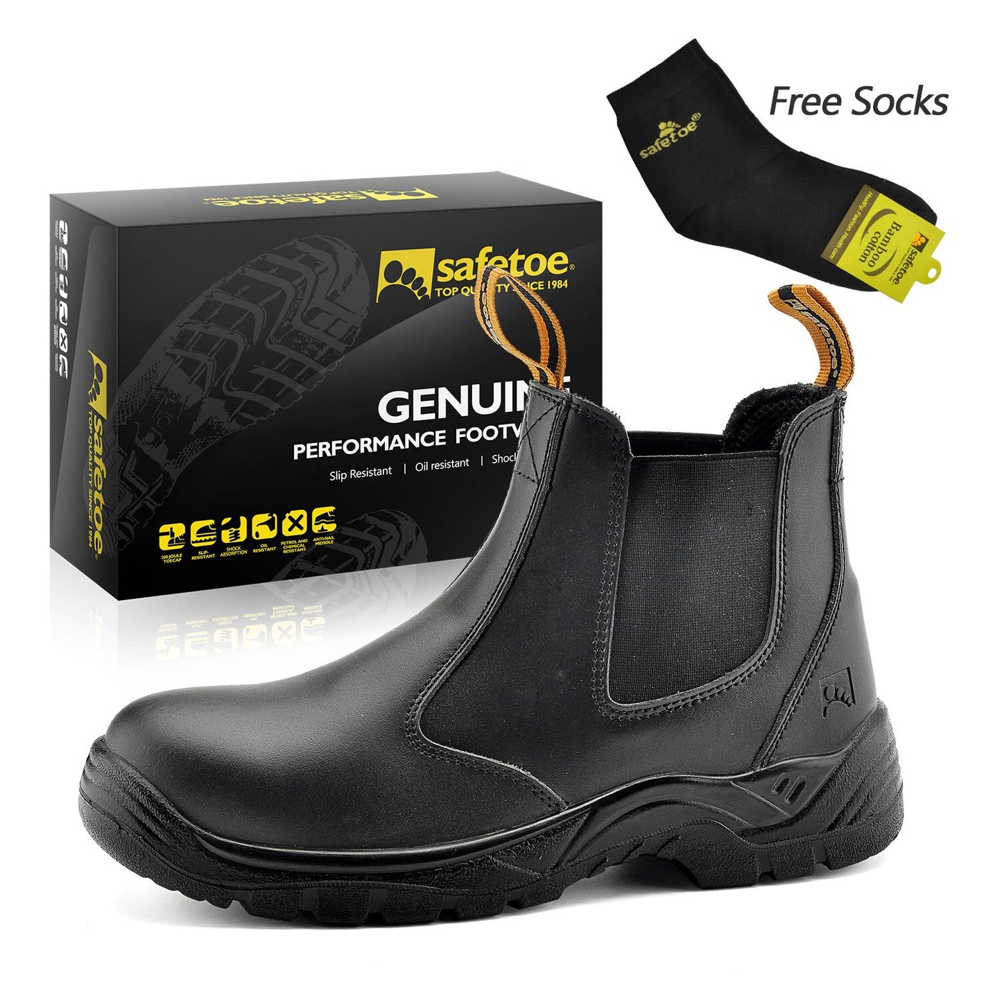 SAFETOE S3 Light Weight Work Boots With Steel Toe Cap, Waterproof Leather U.S. Edition