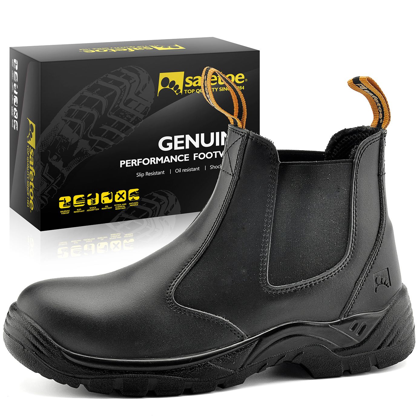 SAFETOE S3 Light Weight Work Boots With Steel Toe Cap, Waterproof Leather U.S. Edition