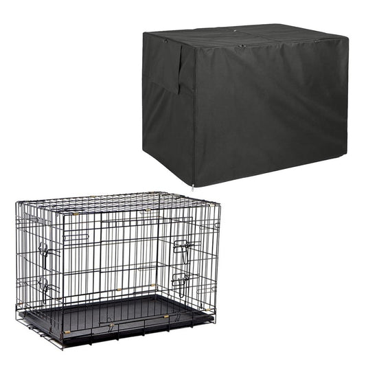 Pet Dog Cage Cover Dustproof Waterproof Kennel Cover Outdoor Foldable Dogs Cage Accessory Rainproof Sunscreen House Cover