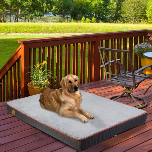 Large Orthopedic Dog Bed Kennel Memory Foam Waterproof Pet Bed with Removable Washable Cover Nonskid Bottom Joint Relief - DJVWellnessandPets