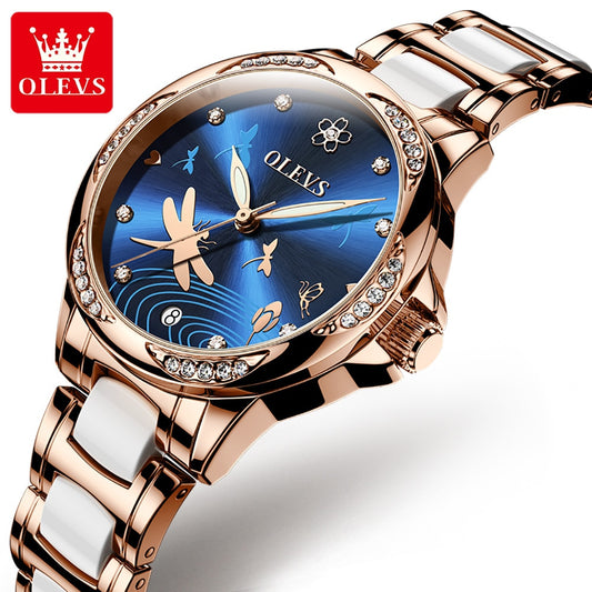 OLEVS Mechanical Elegant Ceramics Band Gift Fashion Watch