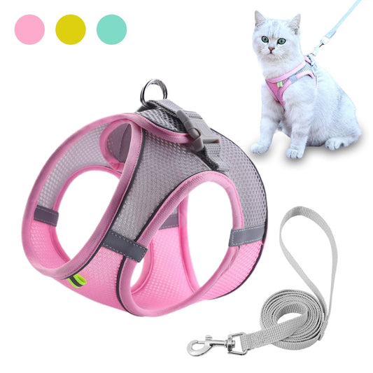 Pet Harness Leash Set Escape Proof Kitten Harness For Cat Small Dog Breathable Puppy Pet Walking Lead Leash Cat Accessories