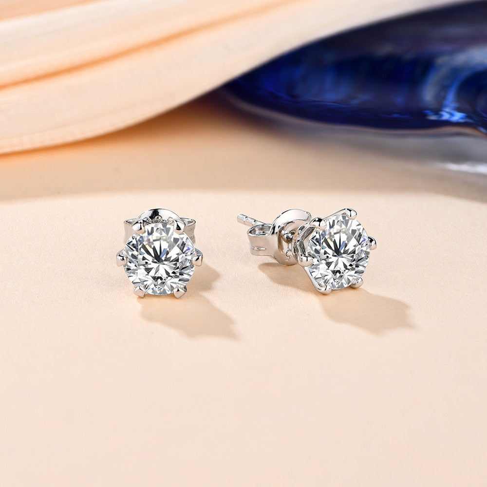 New Arrival 3.0 Carat Moissanite Gemstone Stud Earrings Solid 925 Sterling Silver D color Solitaire Fine Jewelry