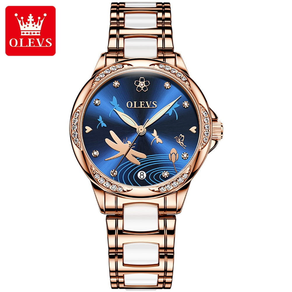 OLEVS Mechanical Elegant Ceramics Band Gift Fashion Watch