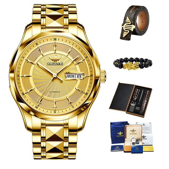 OUPINKE Automatic Luxury Brand Casual Business Sapphire Crystal Mirror Waterproof Mechanical WristWatch