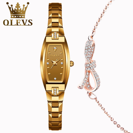 OLEVS Gold/Rose Waterproof Slim Thin Wrist Analog Diamond Quartz Ladies Wrist Watches Elegant