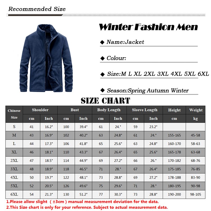 Winter Fleece Jacket Parka Casual Tactical Thick Warm Bomber M-6XL