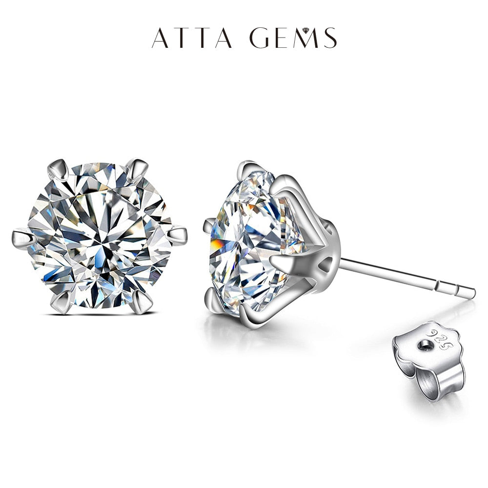 New Arrival 3.0 Carat Moissanite Gemstone Stud Earrings Solid 925 Sterling Silver D color Solitaire Fine Jewelry
