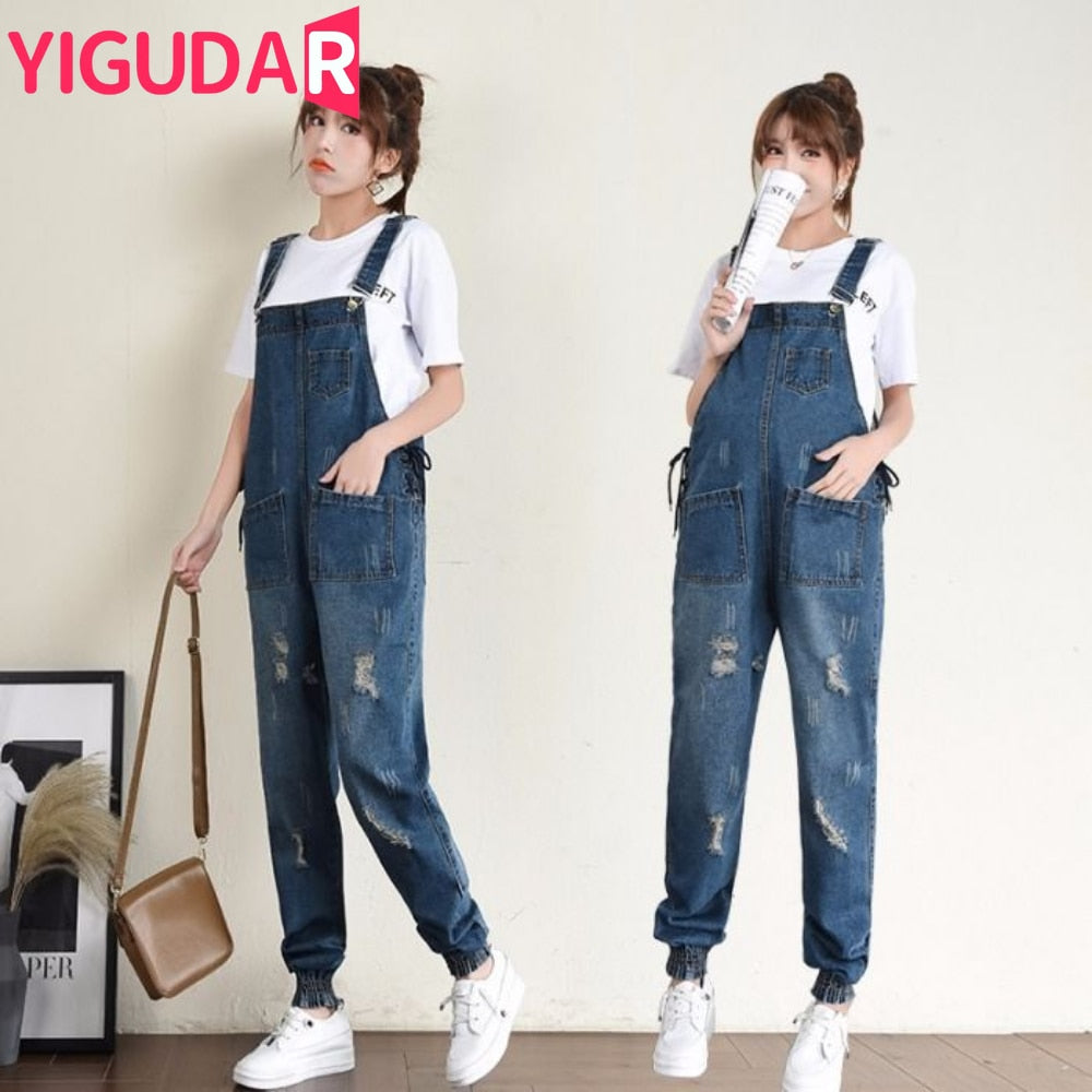 Wide Leg Loose Denim Maternity Bib Jeans Jumpsuits Clothes for Pregnant Women pregnancy photoshoot Overalls Pants Spring Casual