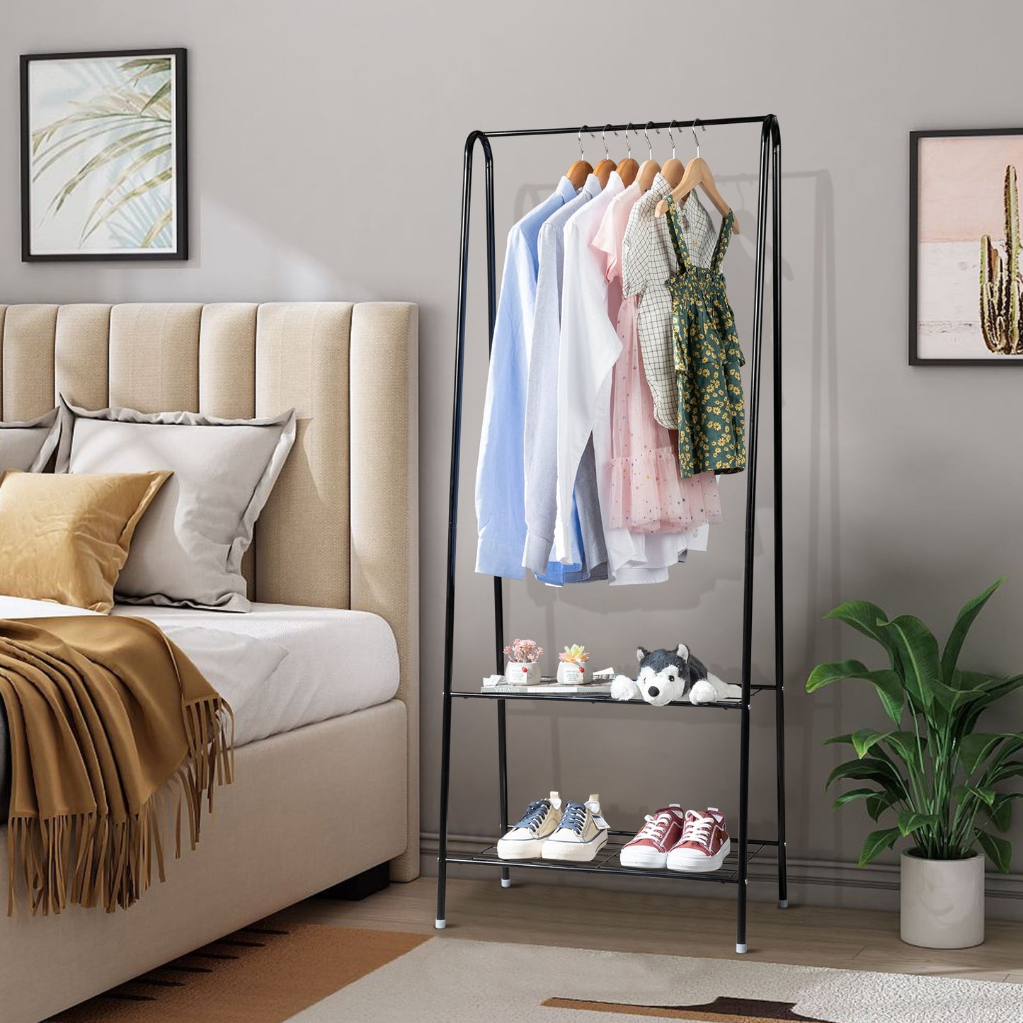 2-Tier Durable Shelf for Shoes Clothes Storage - DJVWellnessandPets
