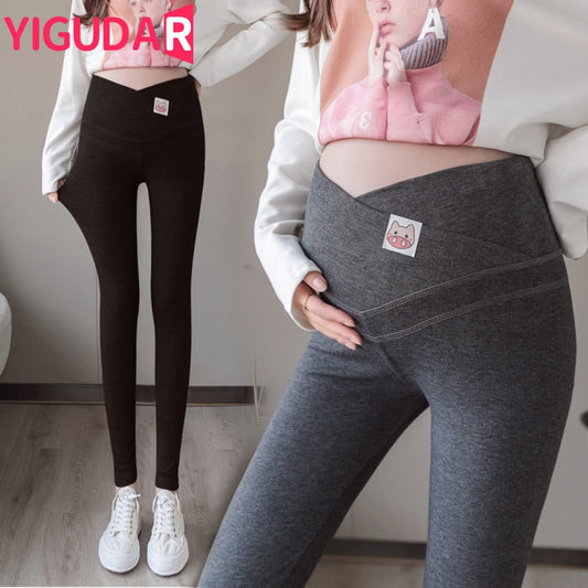 Maternity Legging V Low Waist Belly Cotton Spring Casual Skinny Pants Clothes for Pregnant Women Autumn Pregnancy trousers