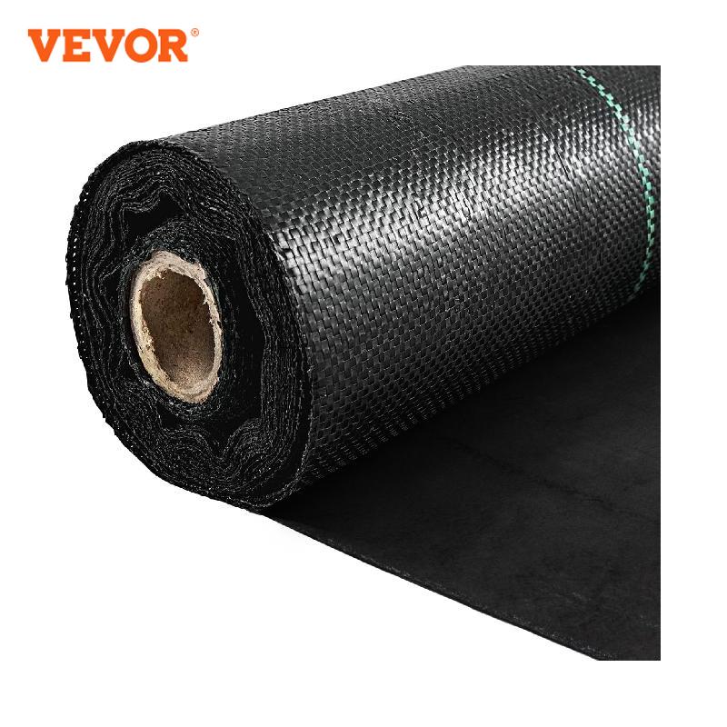 VEVOR Woven Ground Cover Weed Barrier 5.8/5oz Landscape Fabric 4&#39;x100&#39;/5&#39;x250&#39;/3&#39;x300&#39;/4&#39;x300&#39; Garden Mat Weed Control Fabric