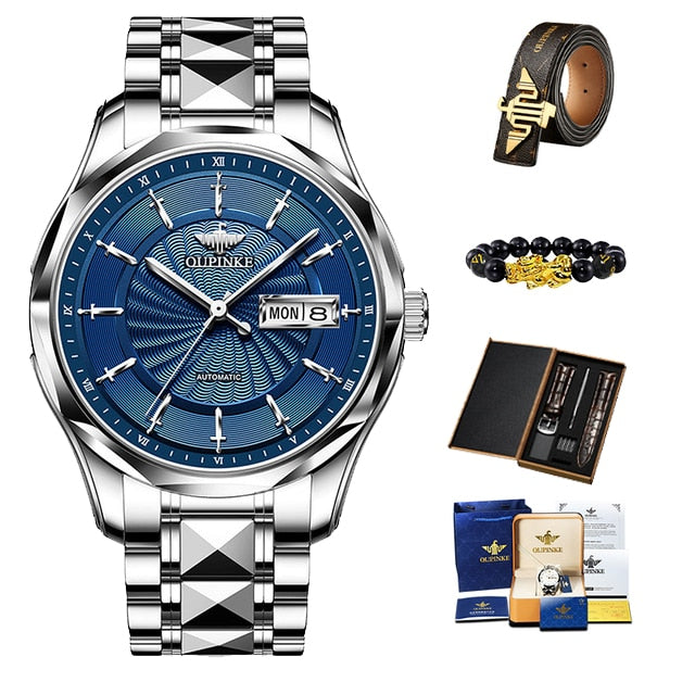 OUPINKE Automatic Luxury Brand Casual Business Sapphire Crystal Mirror Waterproof Mechanical WristWatch