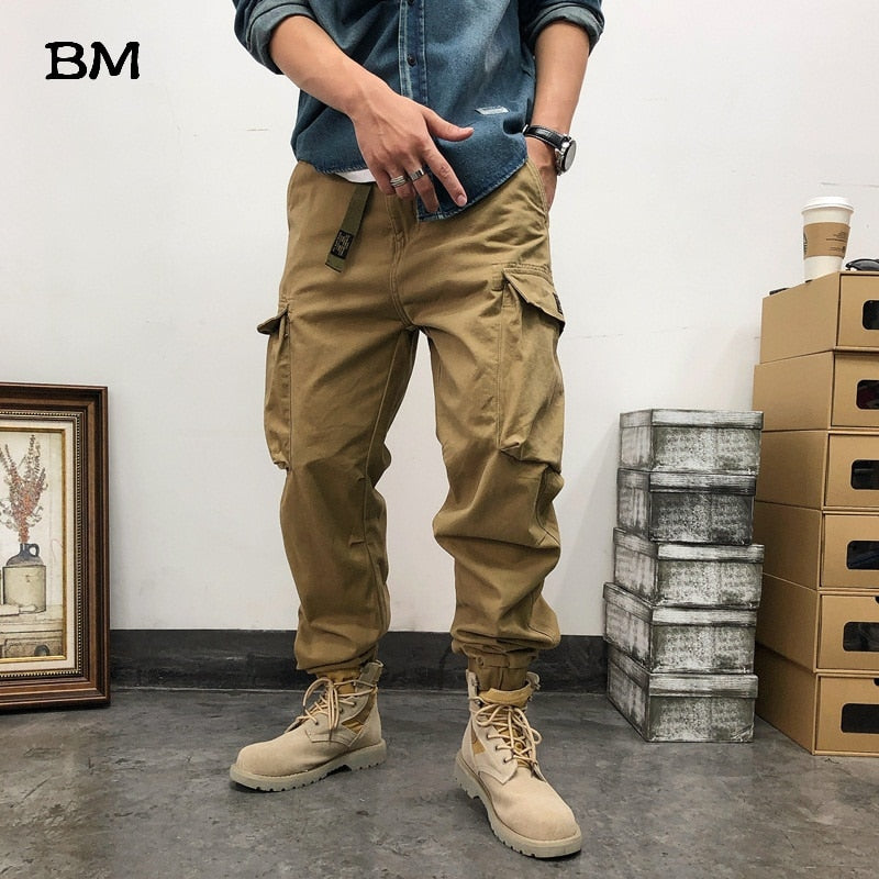 High Quality Cotton Military Joggers Men Streetwear Tactical Pants Fashion With Belt Cargo Pants Army Trousers Harajuku Clothes - DJVWellnessandPets