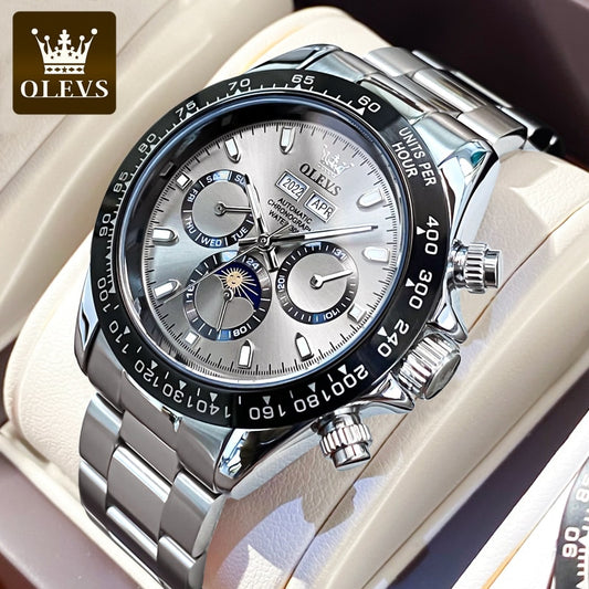 OLEVS Automatic TOP Brand Stainless Steel Luminous Waterproof Date Watch Luxury