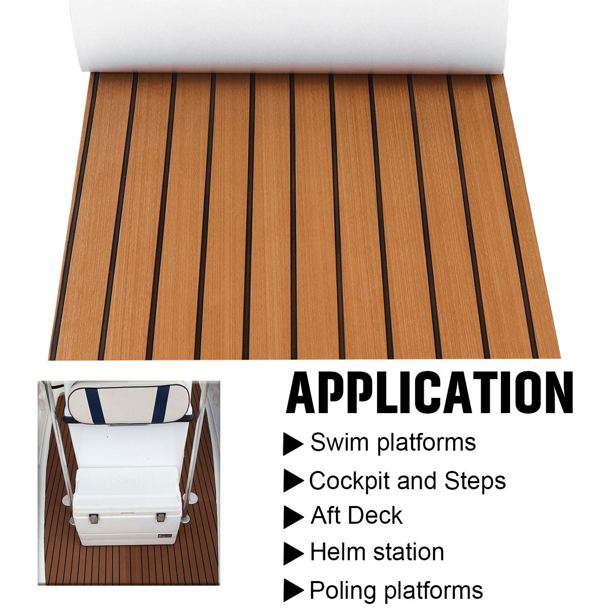 2400X600x6mm EVA Mat Surfboard Anti-Slip Traction Pad Yacht Marine Boat Decking Sheet Water Sports Surfing Boat Deck Pad - DJVWellnessandPets