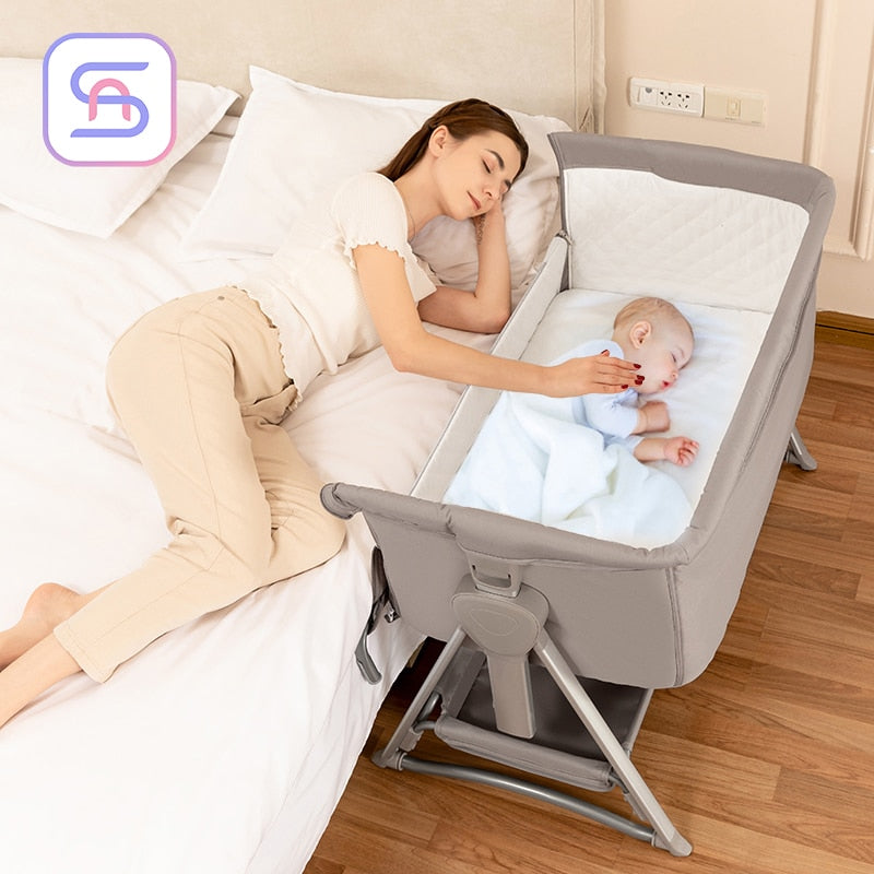 Baby Beside Sleeper Newborn Bassinet  Multifunction Crib Portable Folding Travel Baby Bed Free Shipping  on 2023 - DJVWellnessandPets