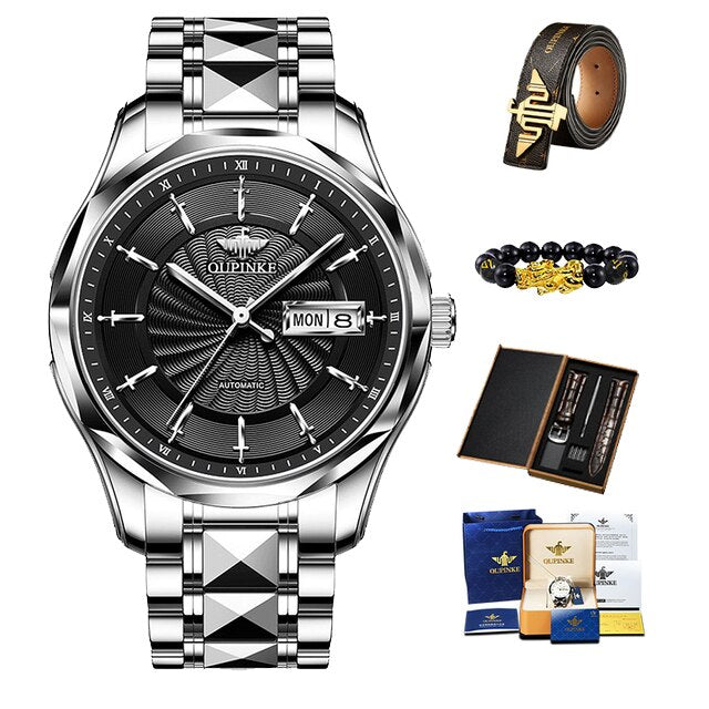 OUPINKE Automatic Luxury Brand Casual Business Sapphire Crystal Mirror Waterproof Mechanical WristWatch