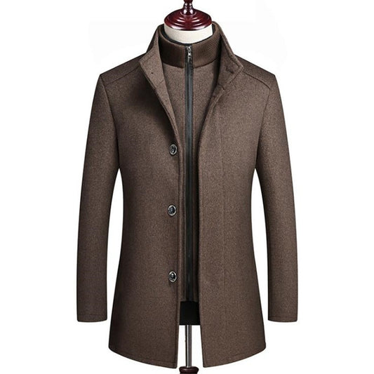 Wool Jacket Slim Fit Thick Warm With Adjustable Vest Male